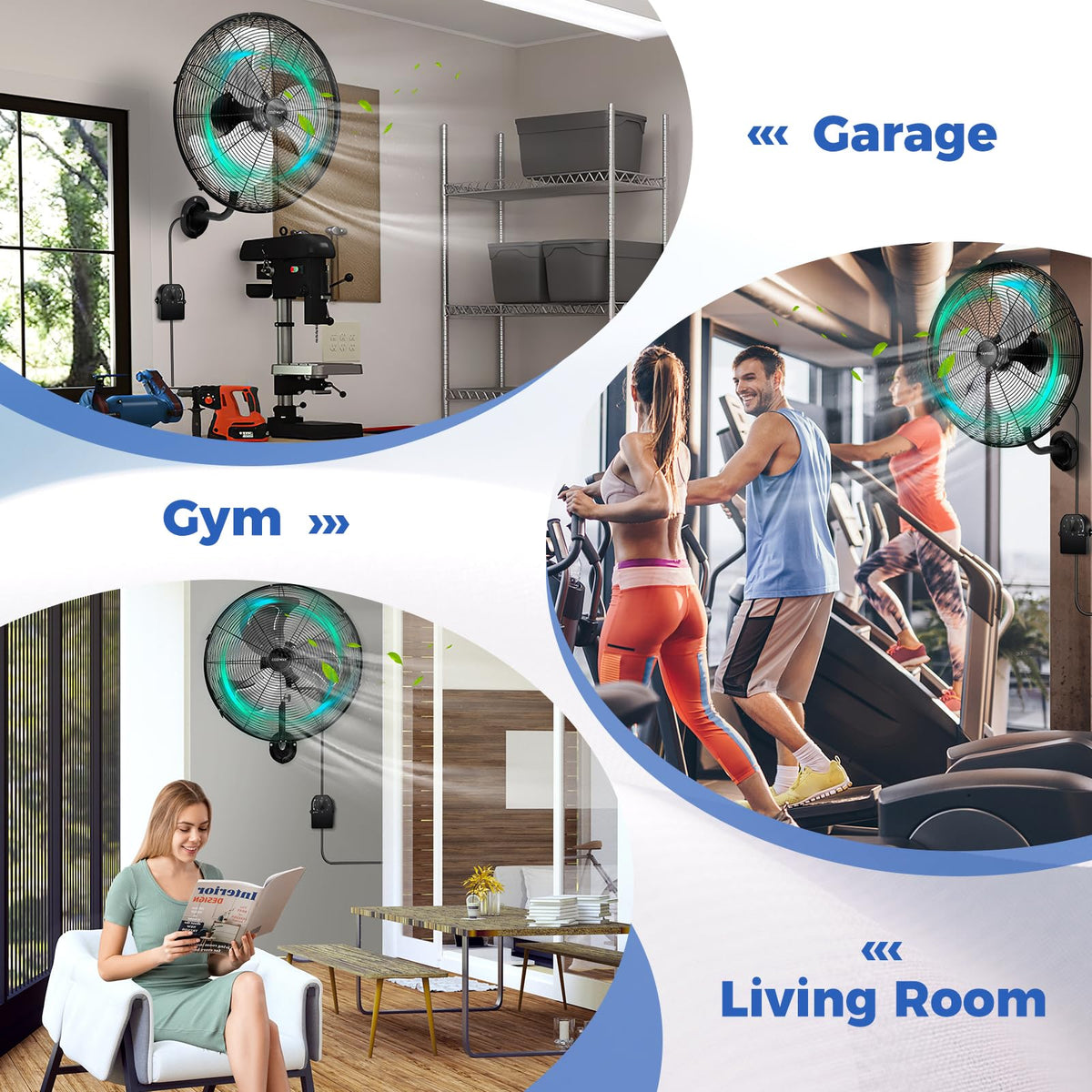 20-inch 3 Speed Metal Wall Mount Fan M66398