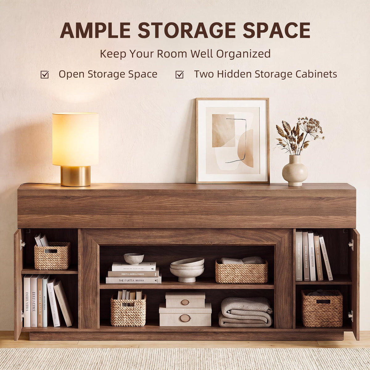 70" Walnut TV Stand Z3941