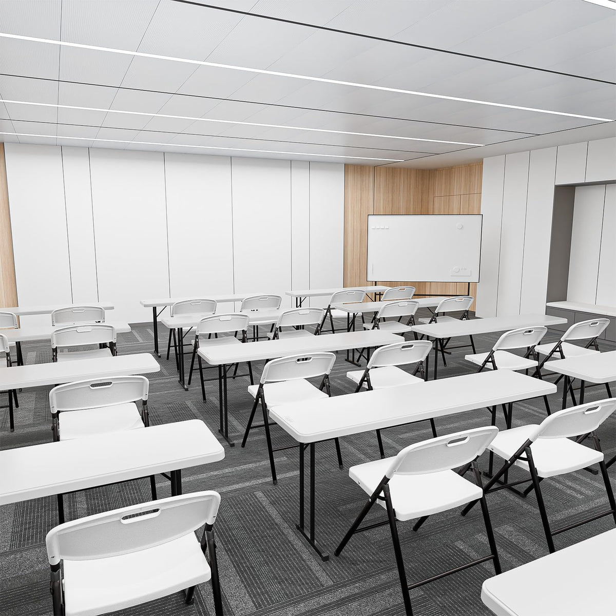 White Plastic Folding Chairs H74491