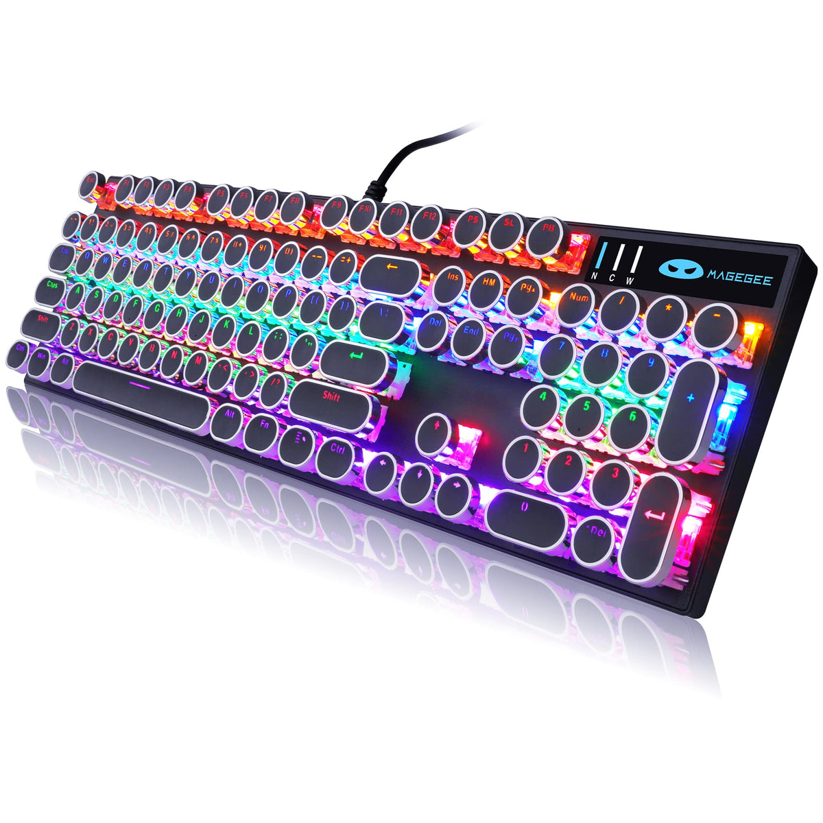 Black Retro Mechanical Gaming Keyboard with RGB Backlit Z880936