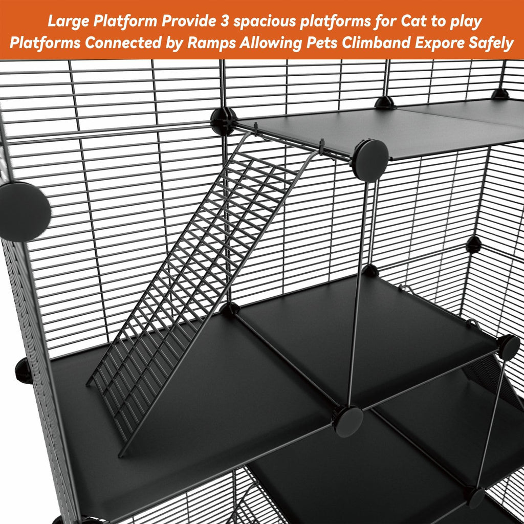 4-Tier Cat Cage Indoor with Anti-Tip Kit Q146452
