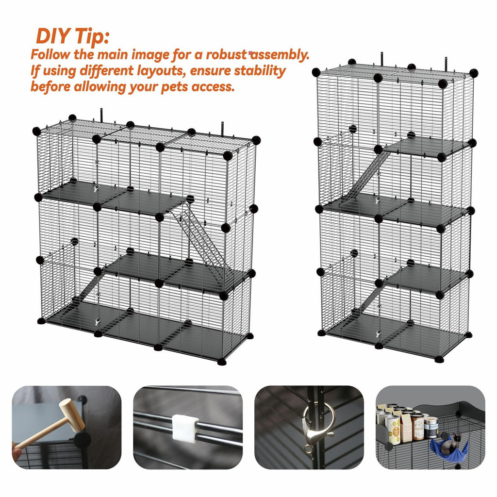 4-Tier Cat Cage Indoor with Anti-Tip Kit Q146452