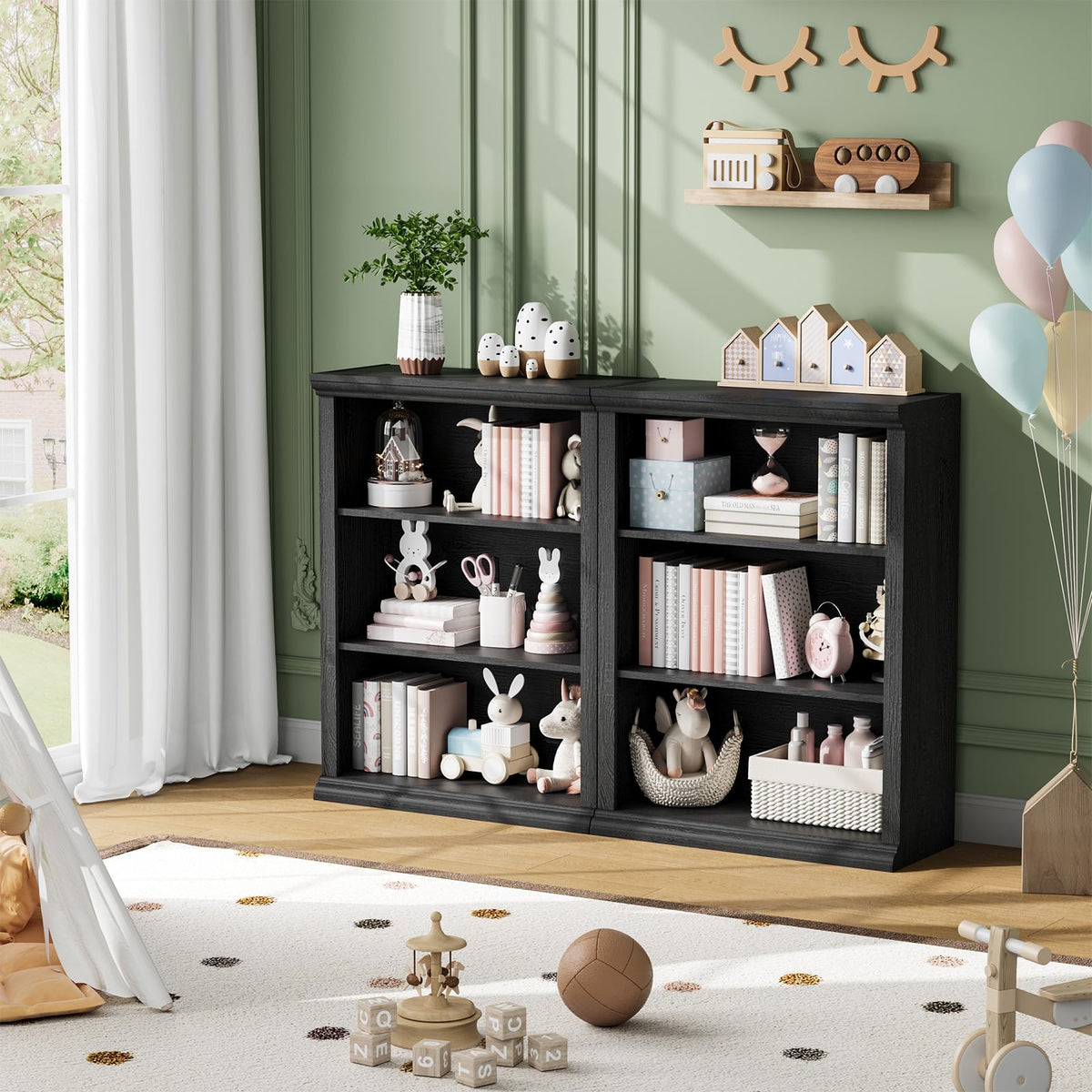 Black 3 Tier Bookcase N81175
