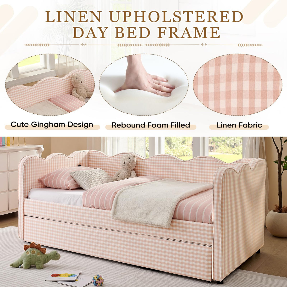 Twin Size Upholstered Daybed with Trundle M520857