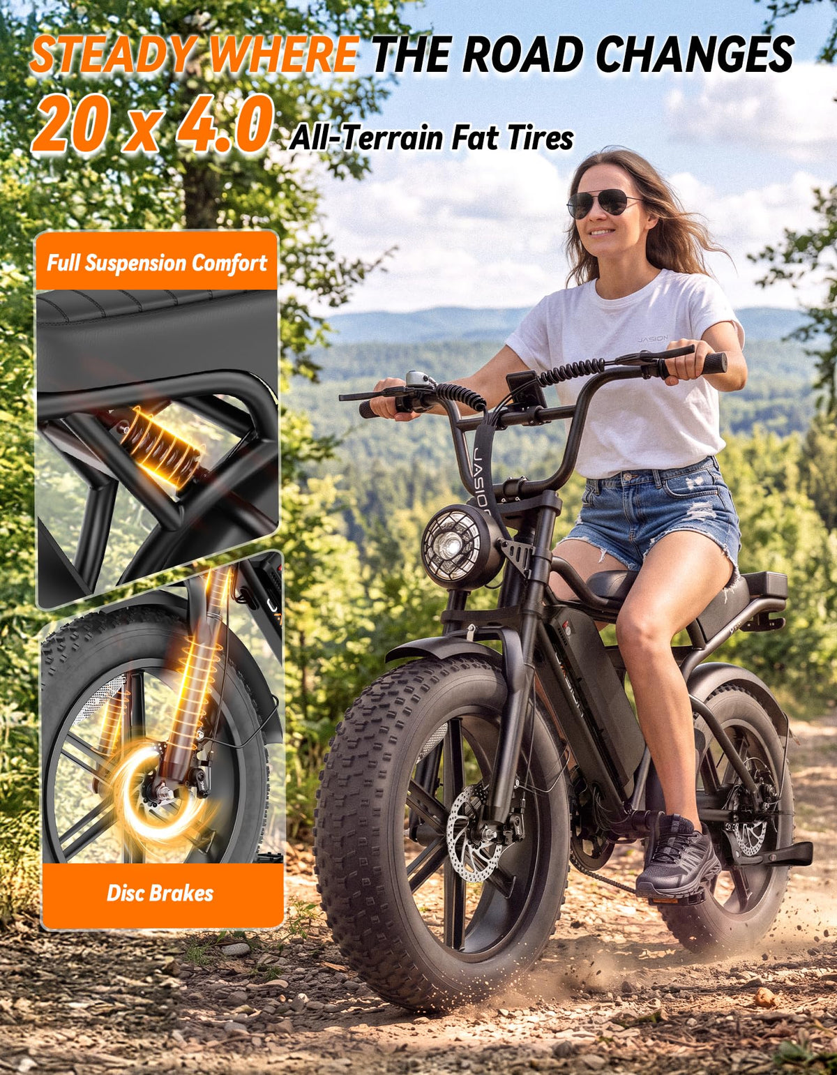 Electric Bike, 2000W Peak, Fat Tire T1190