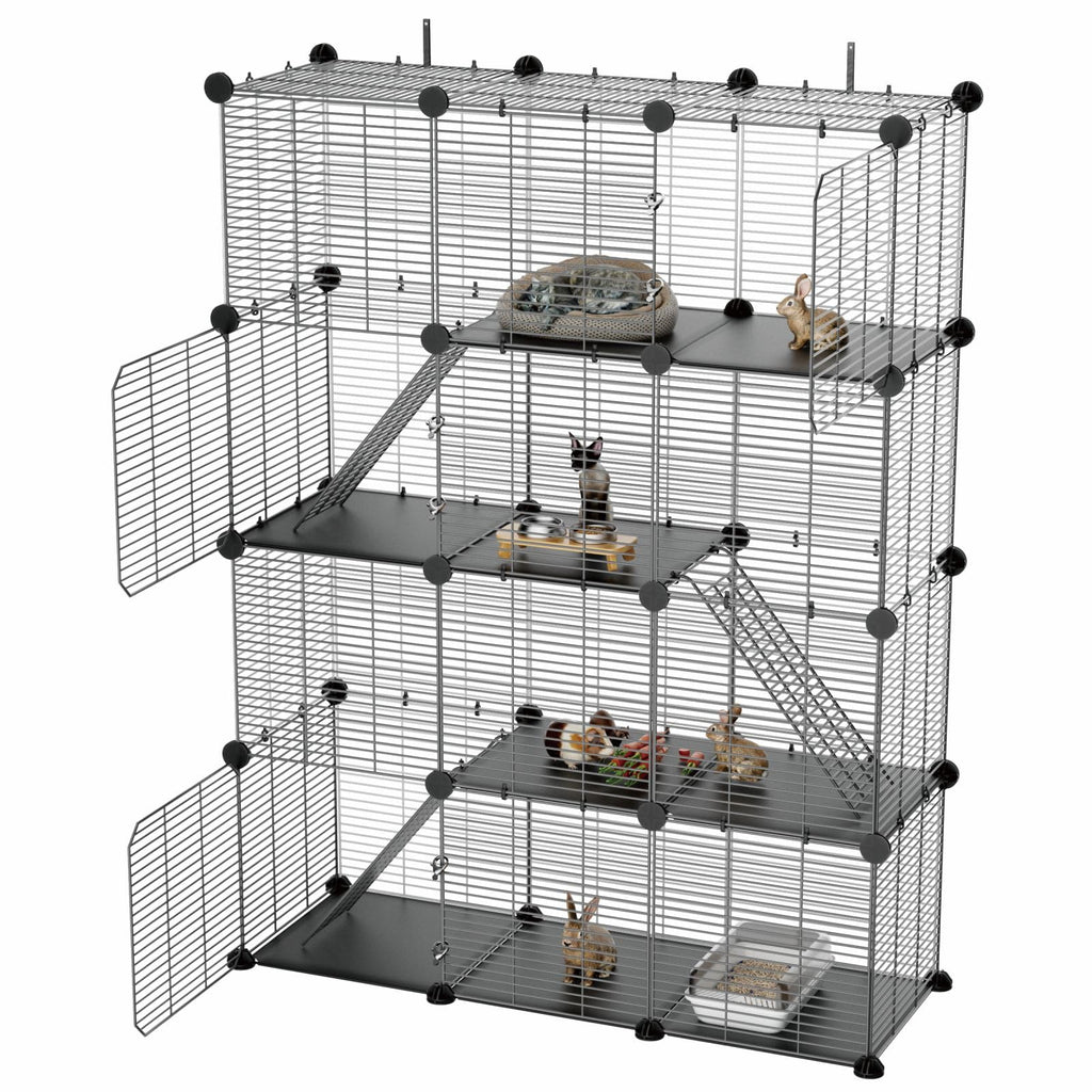 4-Tier Cat Cage Indoor with Anti-Tip Kit Q146452