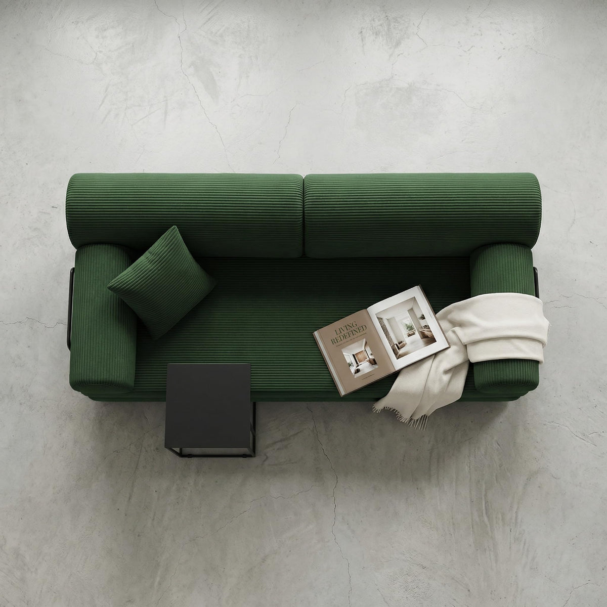 Light Gray Corduroy Convertible Sofa Bed S724641