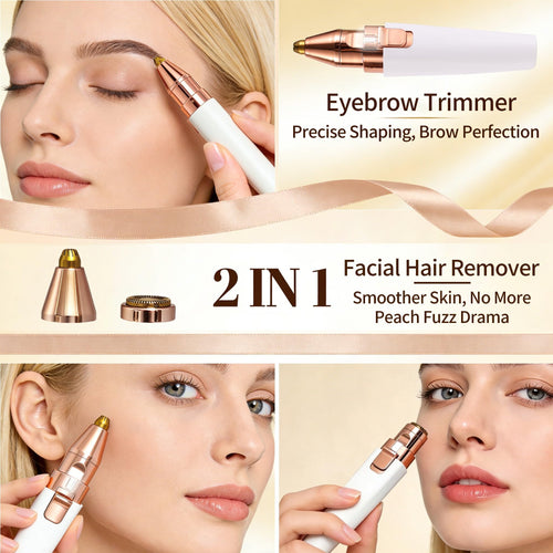 2 in 1 Electric Facial Hair Removal Device with LED Light V58829