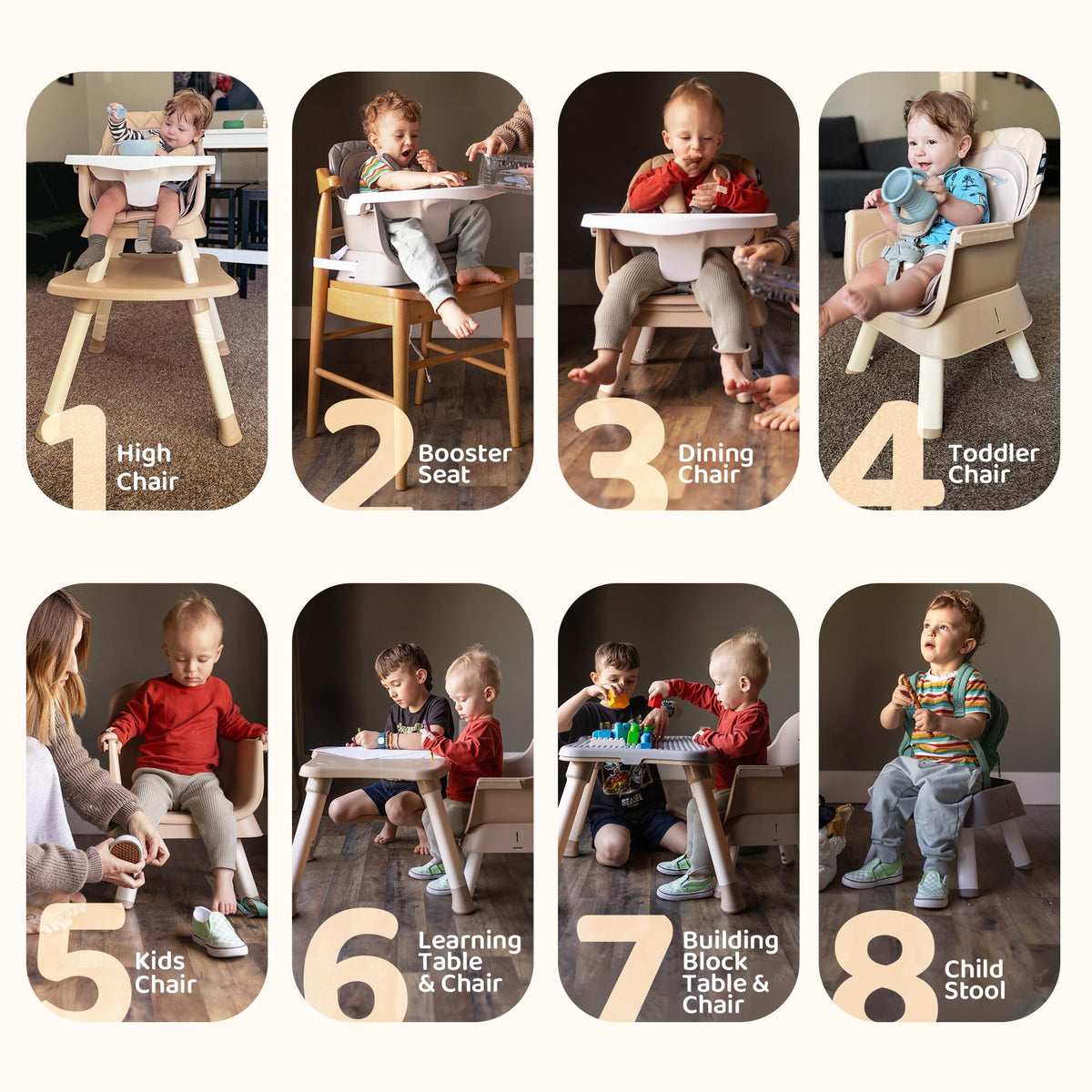 8-in-1 Convertible Baby High Chair G506539