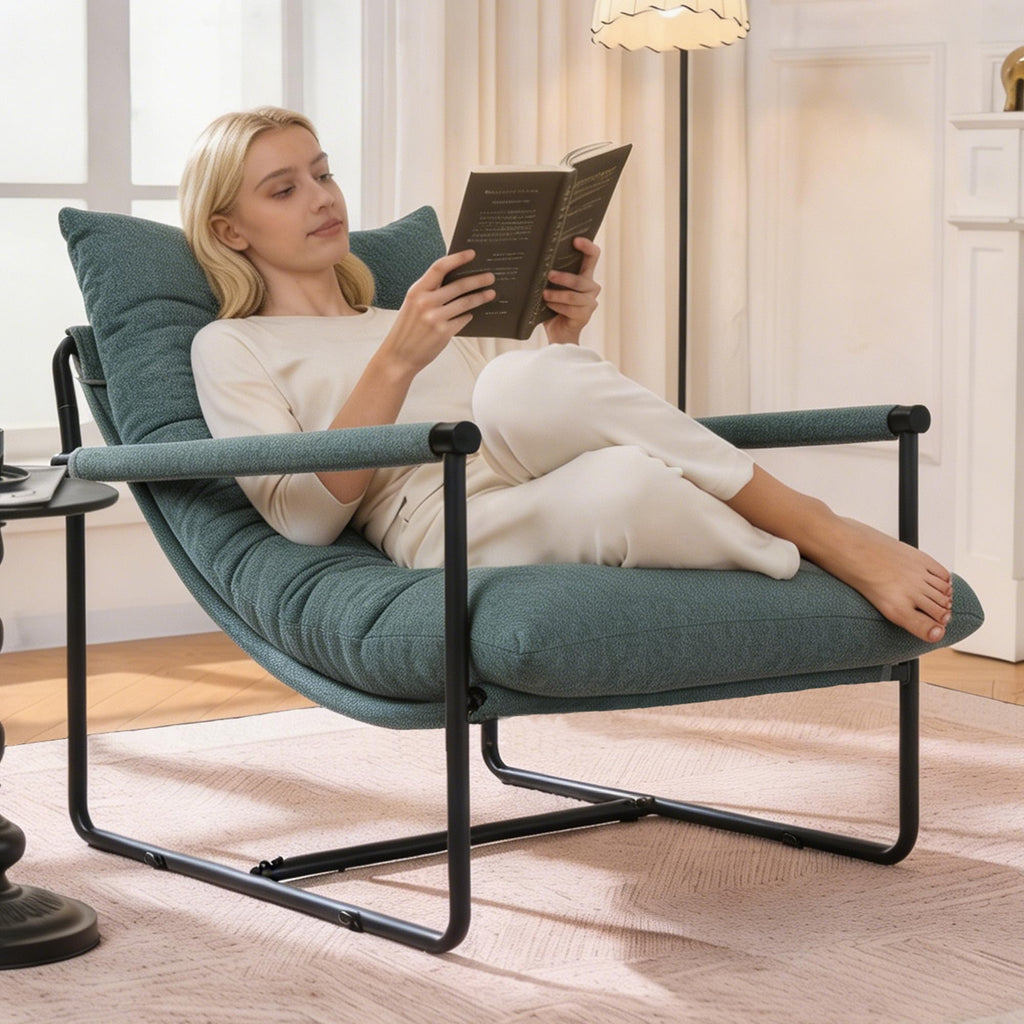 Green Set of 2 Upholstered Accent Chair with Metal Frame K275955