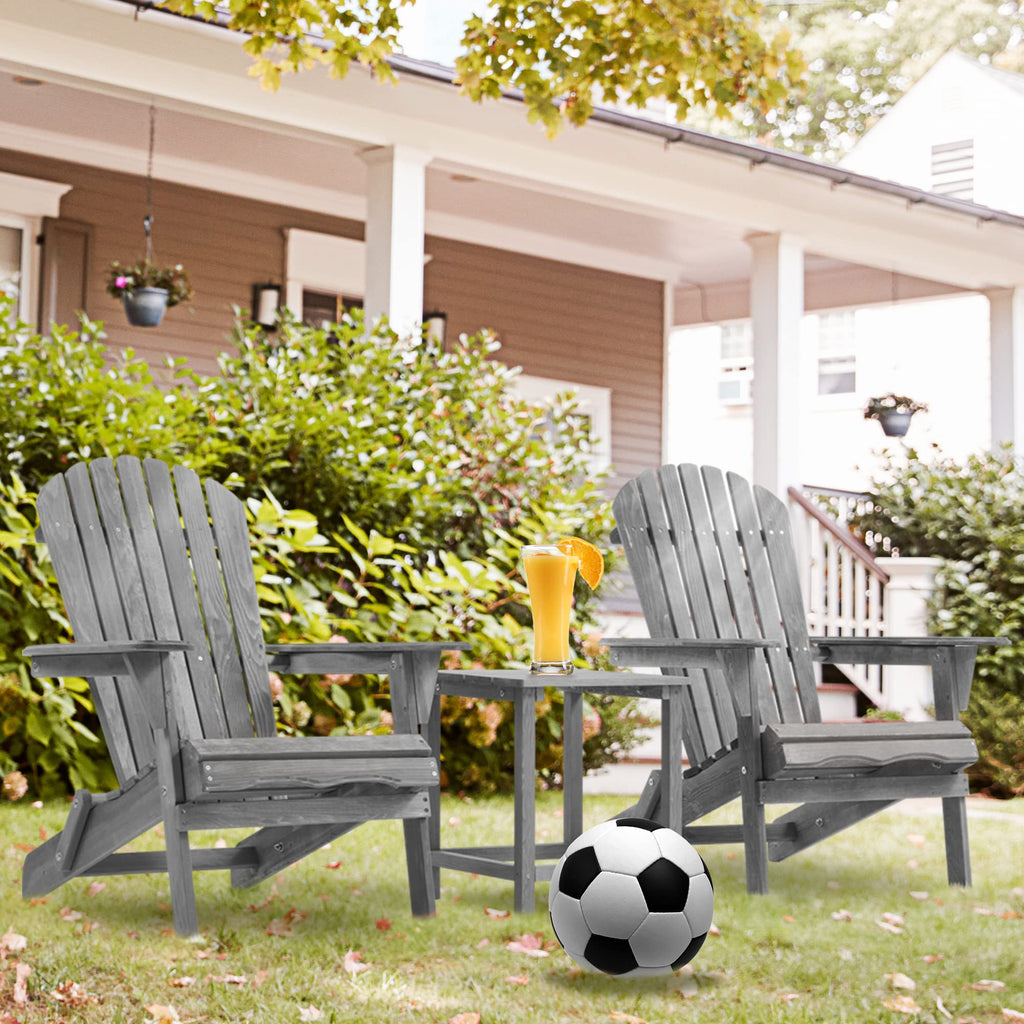 Wooden Folding Adirondack Chair Set of 2 Solid Cedar O44673