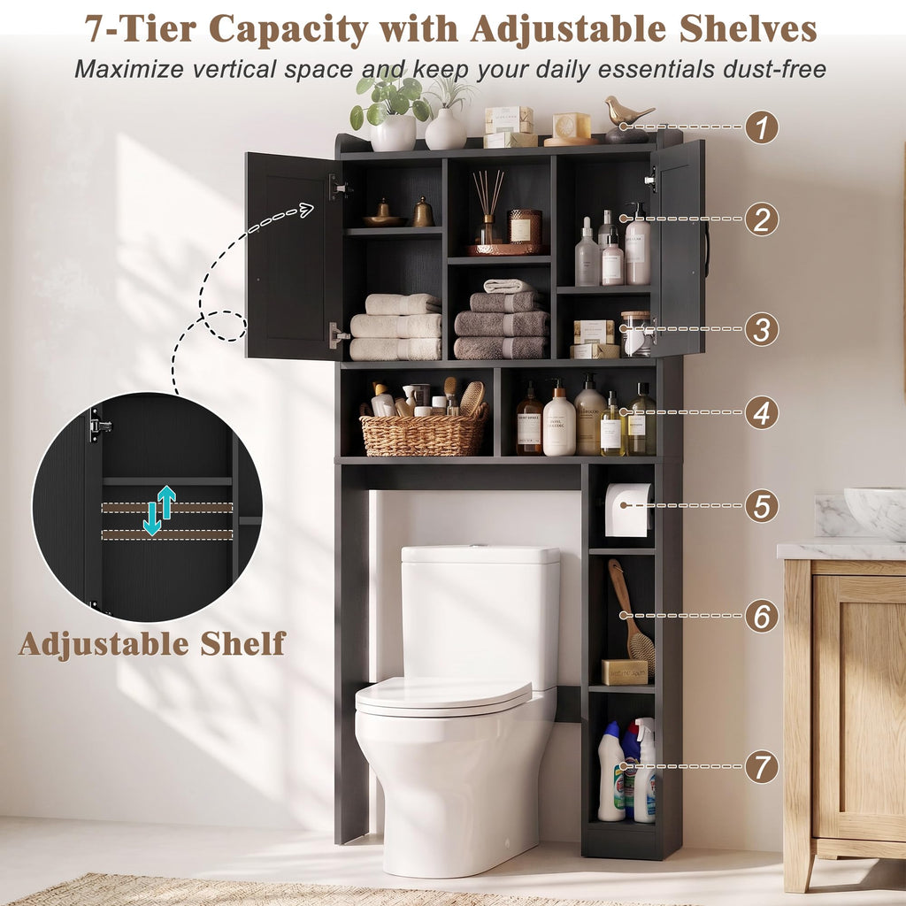 Over The Toilet Storage Cabinet with Barn Door U362