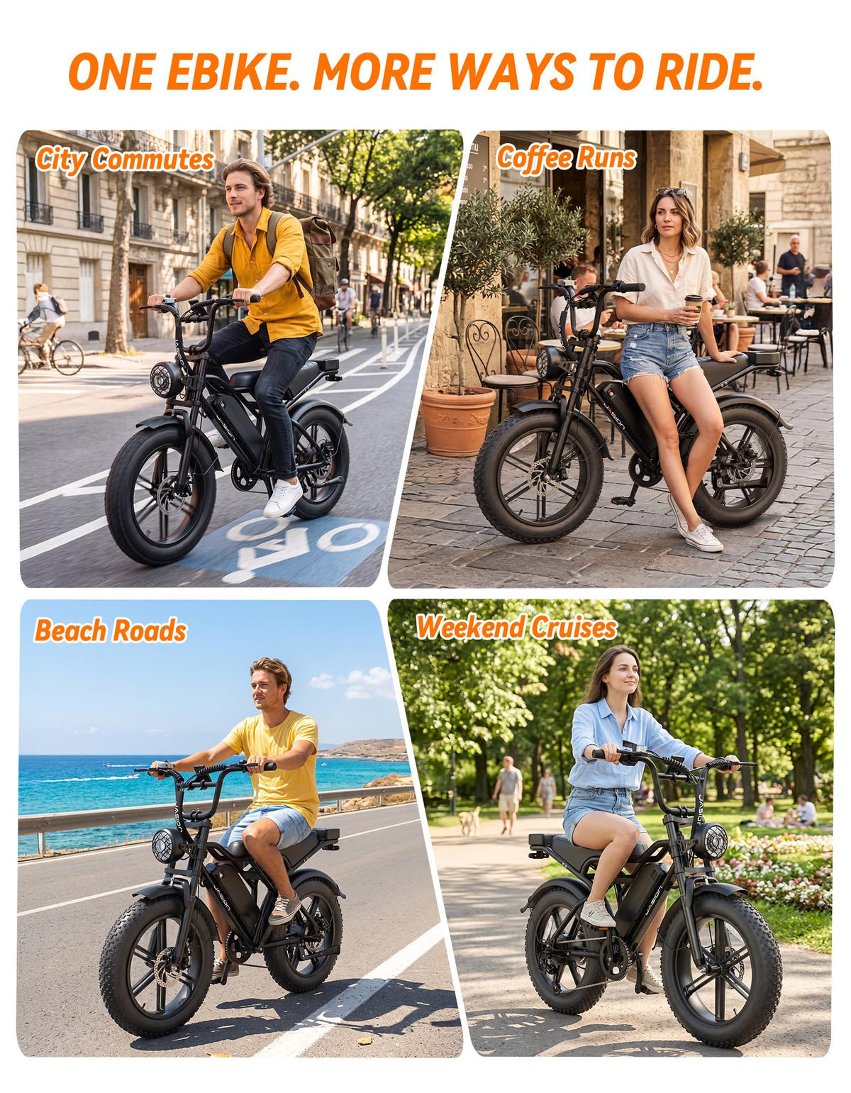 Electric Bike, 2000W Peak, Fat Tire T1190
