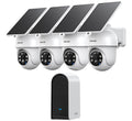 Wireless Outdoor Solar Powered 4-Cam Security Cameras D190594