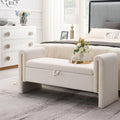 White Upholstered Storage Ottoman K139