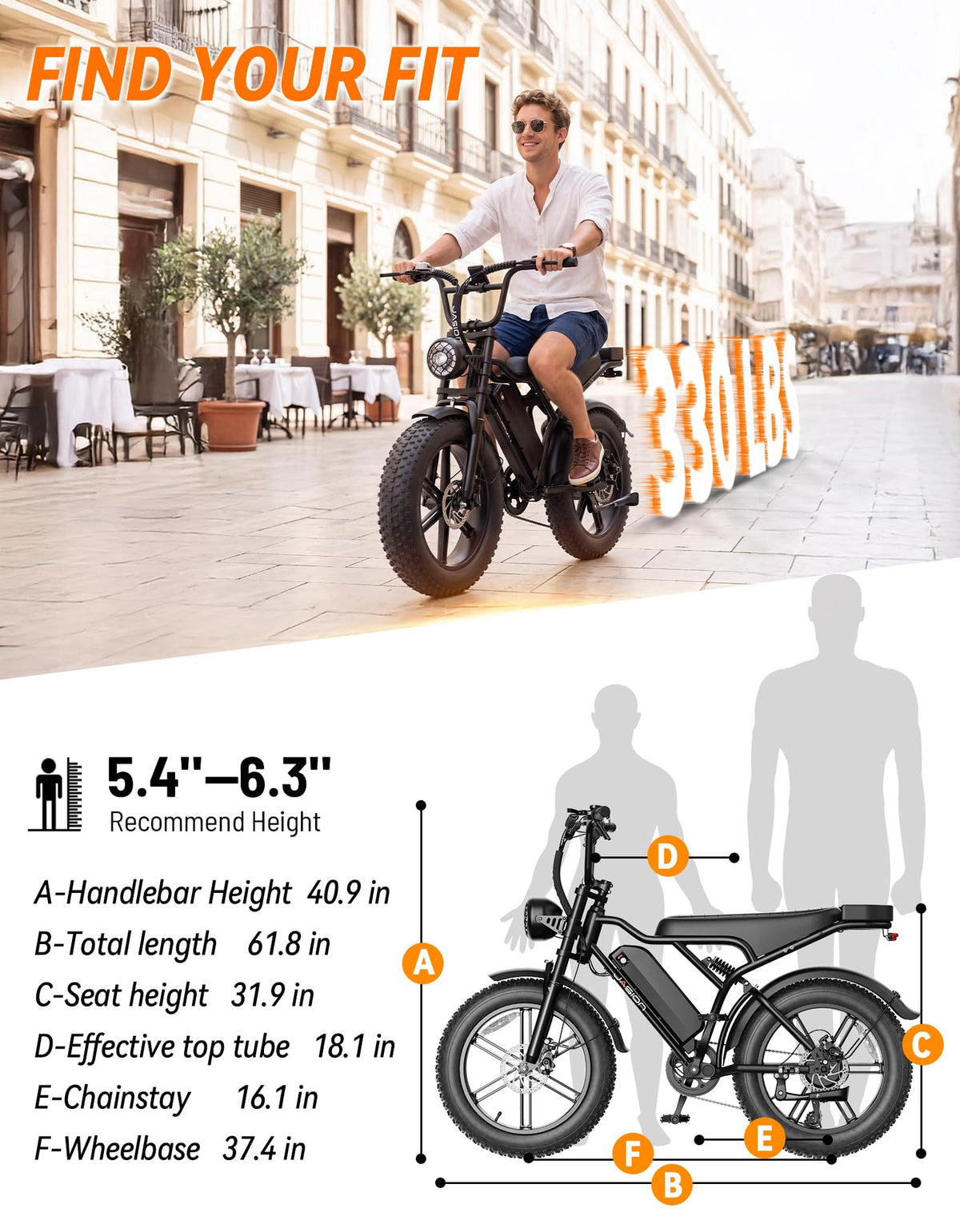 Electric Bike, 2000W Peak, Fat Tire T1190