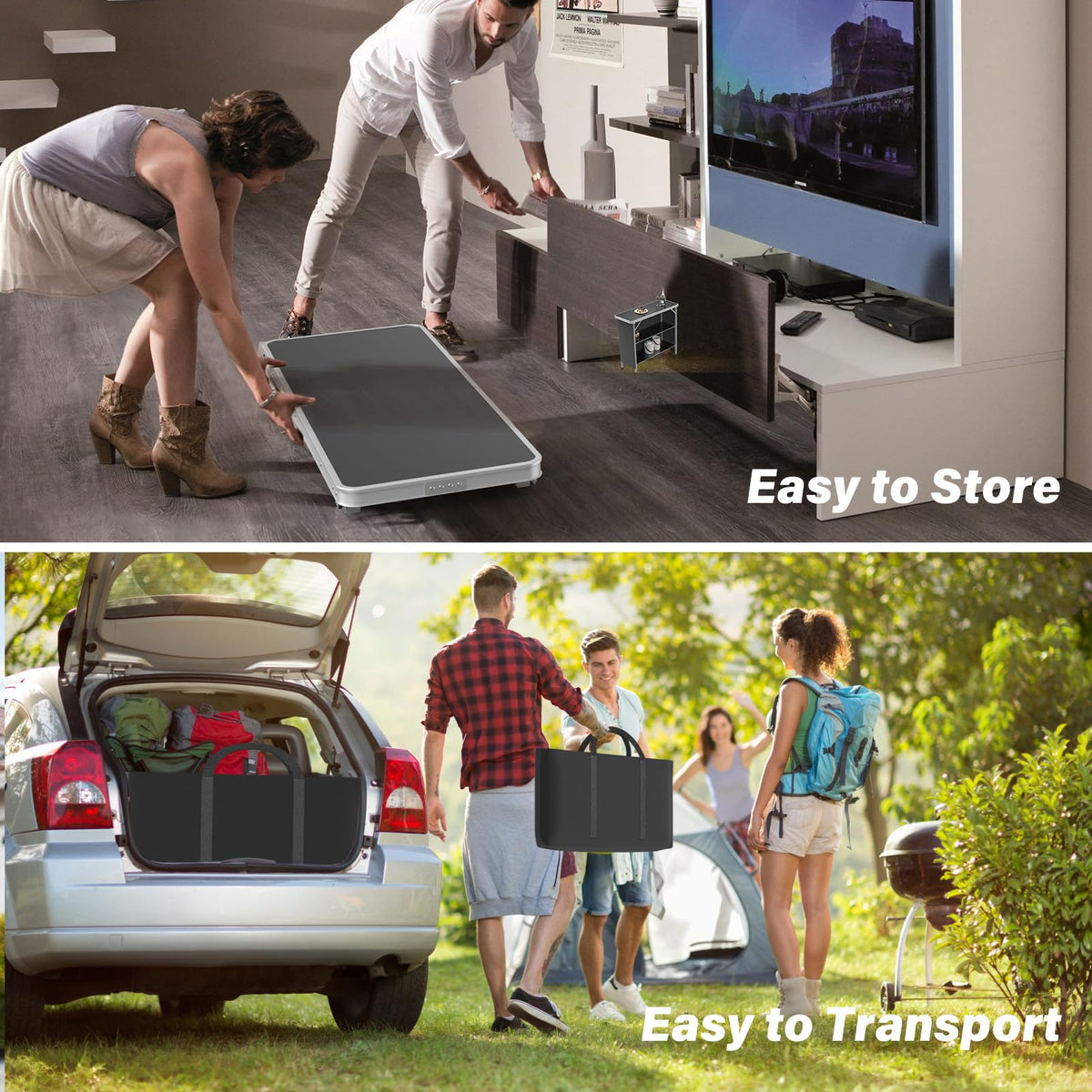 Aluminum 2-Tier Folding Camping Table with Carrying Bag V7931