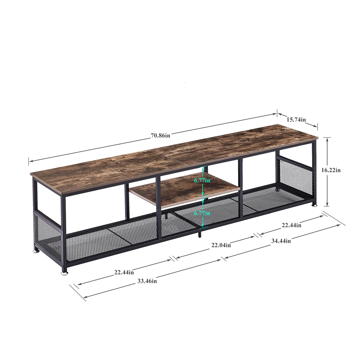 Brown 3 Tier TV Stand up to 80 Inch Y748340