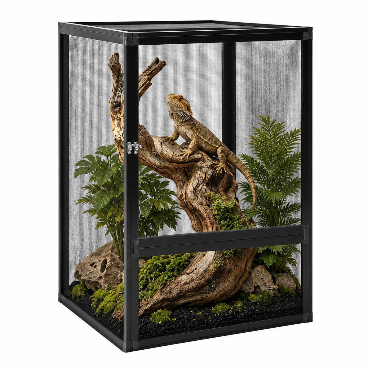 Aluminum Reptile Terrarium Enclosure with Locking Latches W496