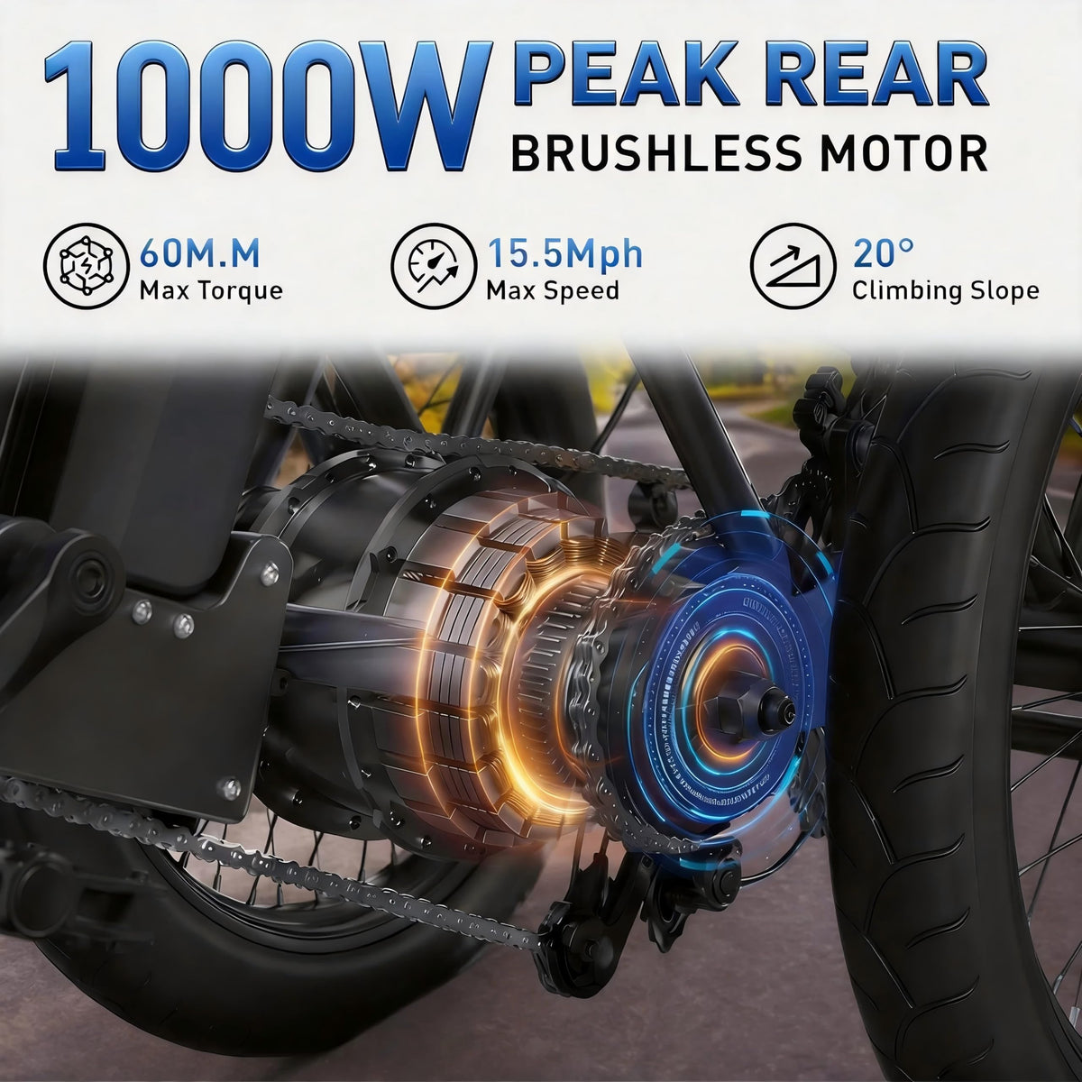 Folding Electric Tricycle 1000W 48V 18" Tire I136067