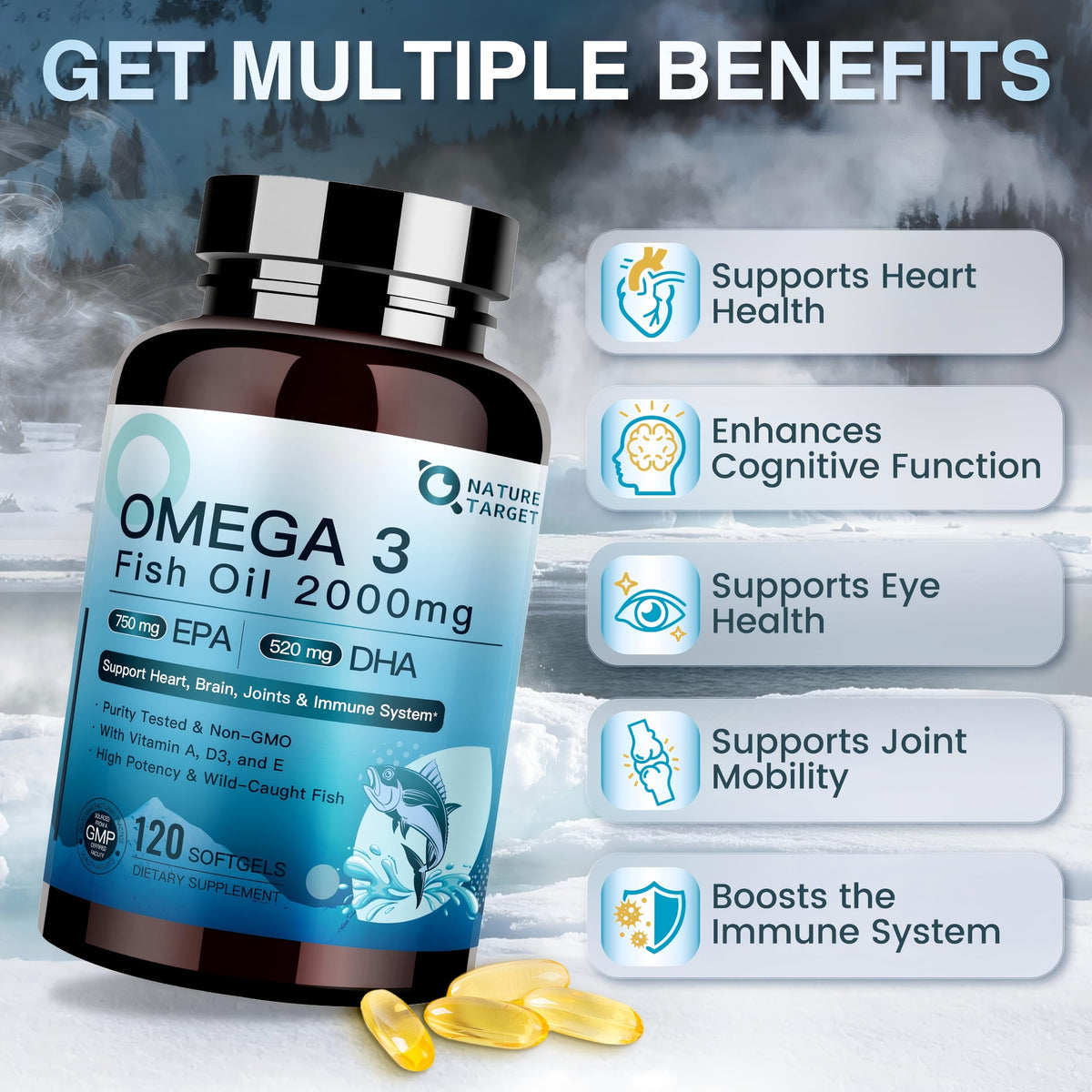 Omega 3 Fish Oil 2000mg Softgels X836106
