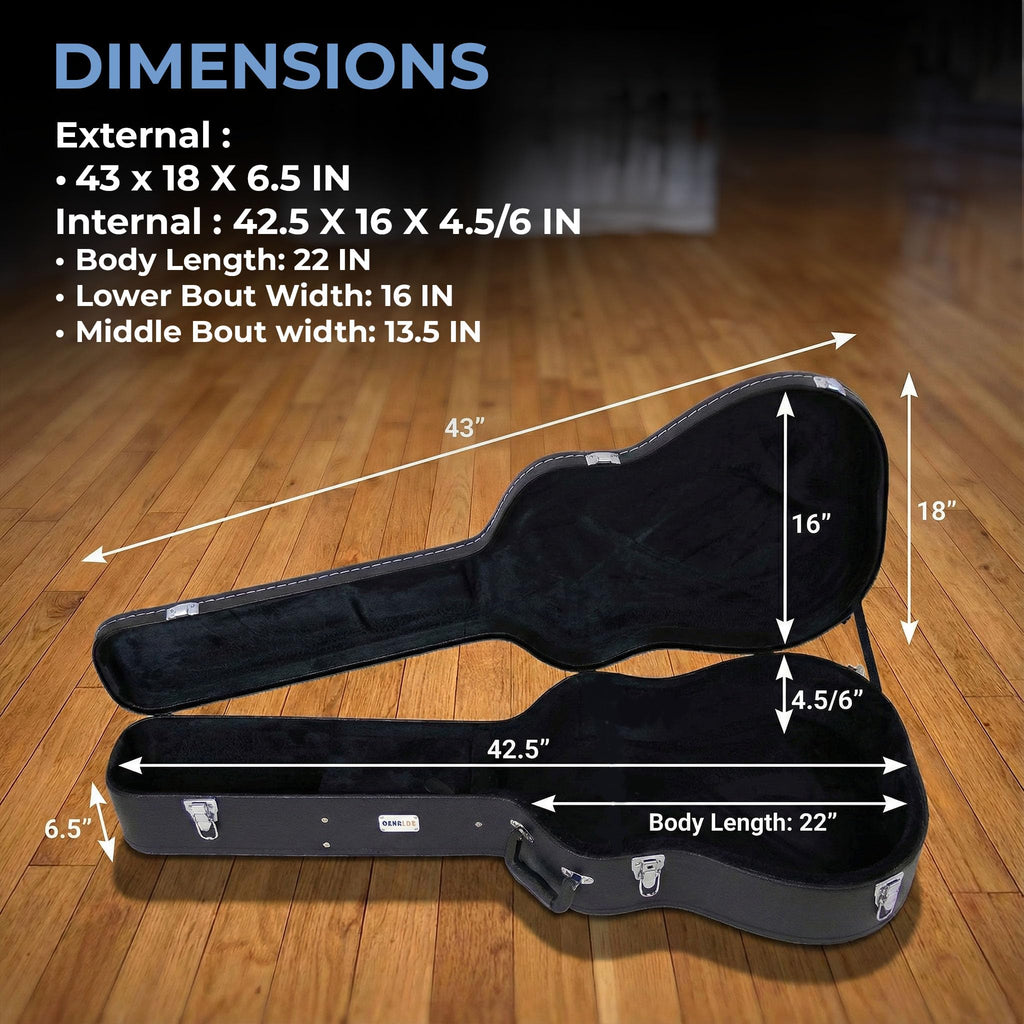 Black Acoustic Guitar Hardshell Case with Accessory Compartment U58425