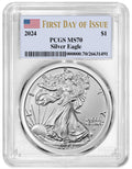 2024 $1 American Silver Eagle PCGS MS70 First Day of Issue E565