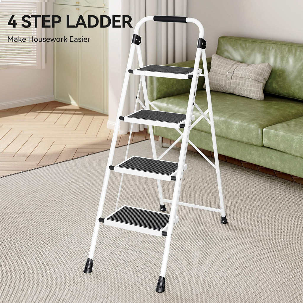 4 Step Folding Step Stool with Anti-Slip Wide Pedal T54737