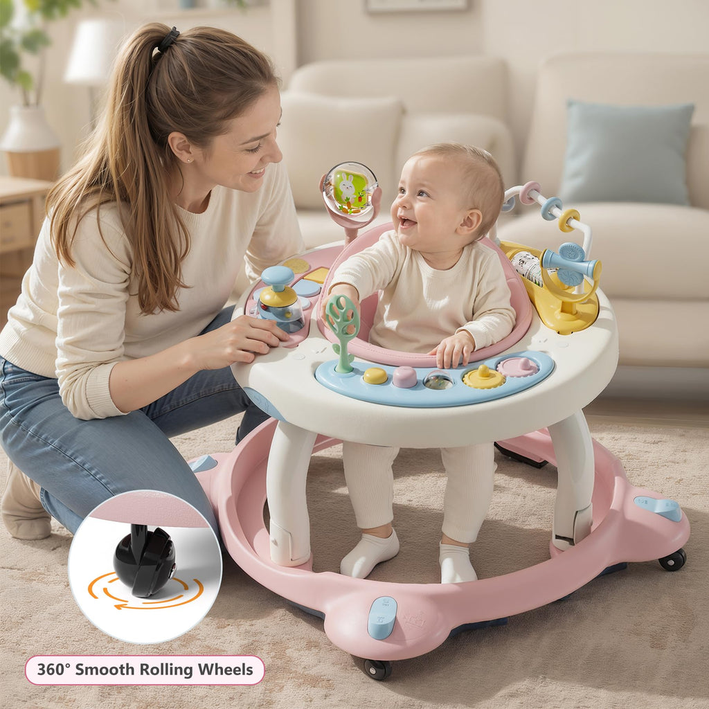 Foldable Baby Walker with Wheels and Rotating Seat O747