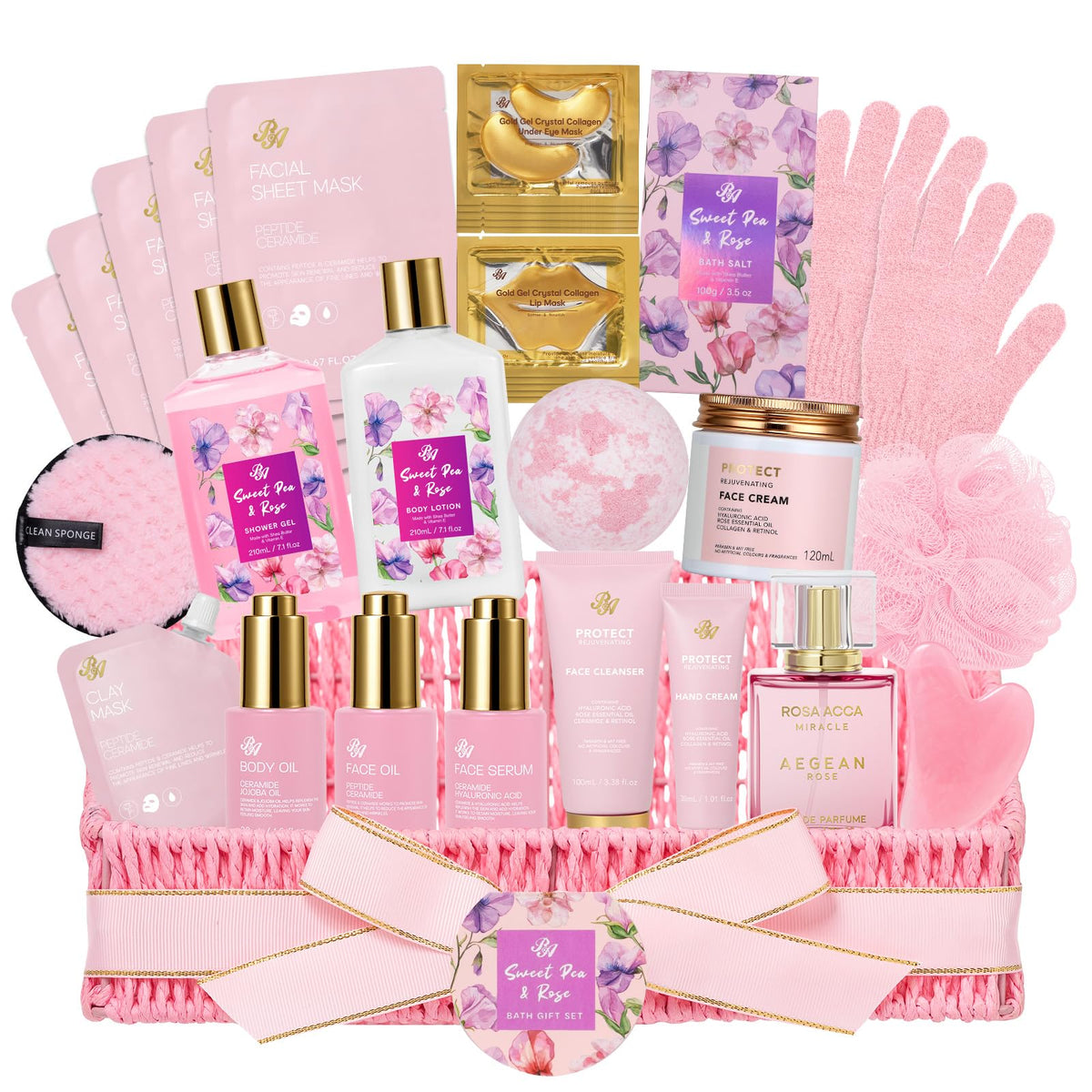 32 Pcs Rose Spa Skin Care Set W911