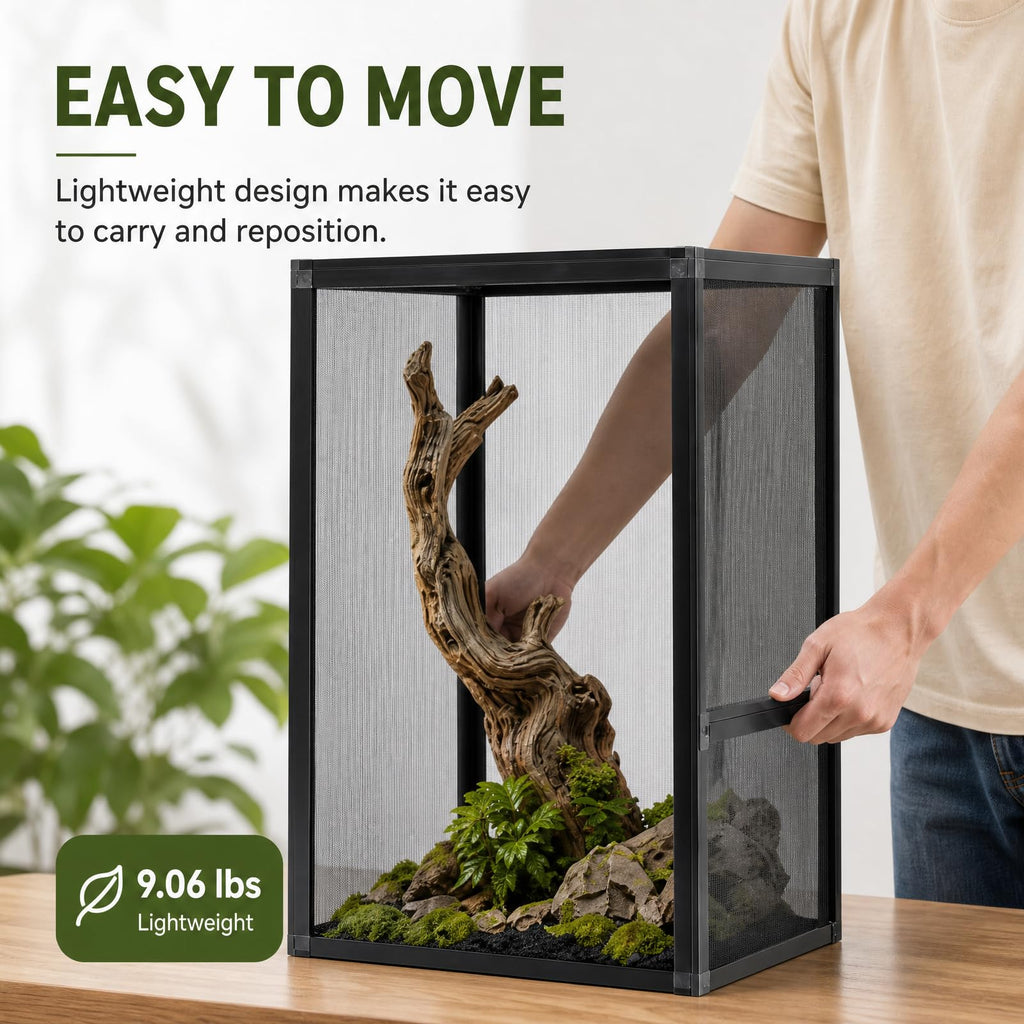 Aluminum Reptile Terrarium Enclosure with Locking Latches W496