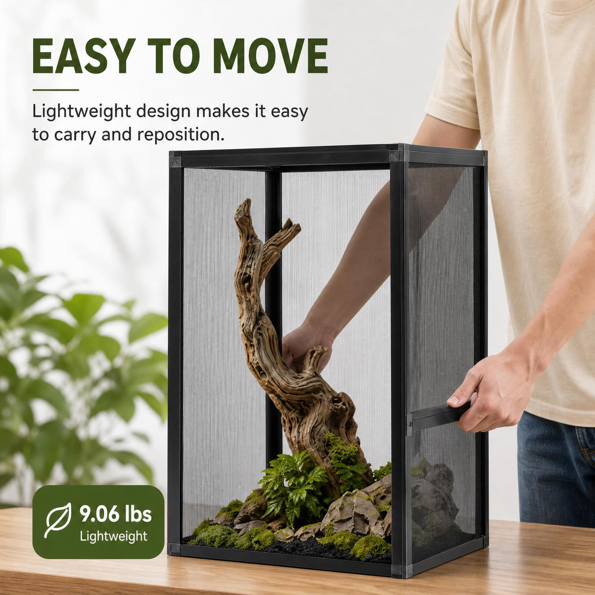 Aluminum Reptile Terrarium Enclosure with Locking Latches W496