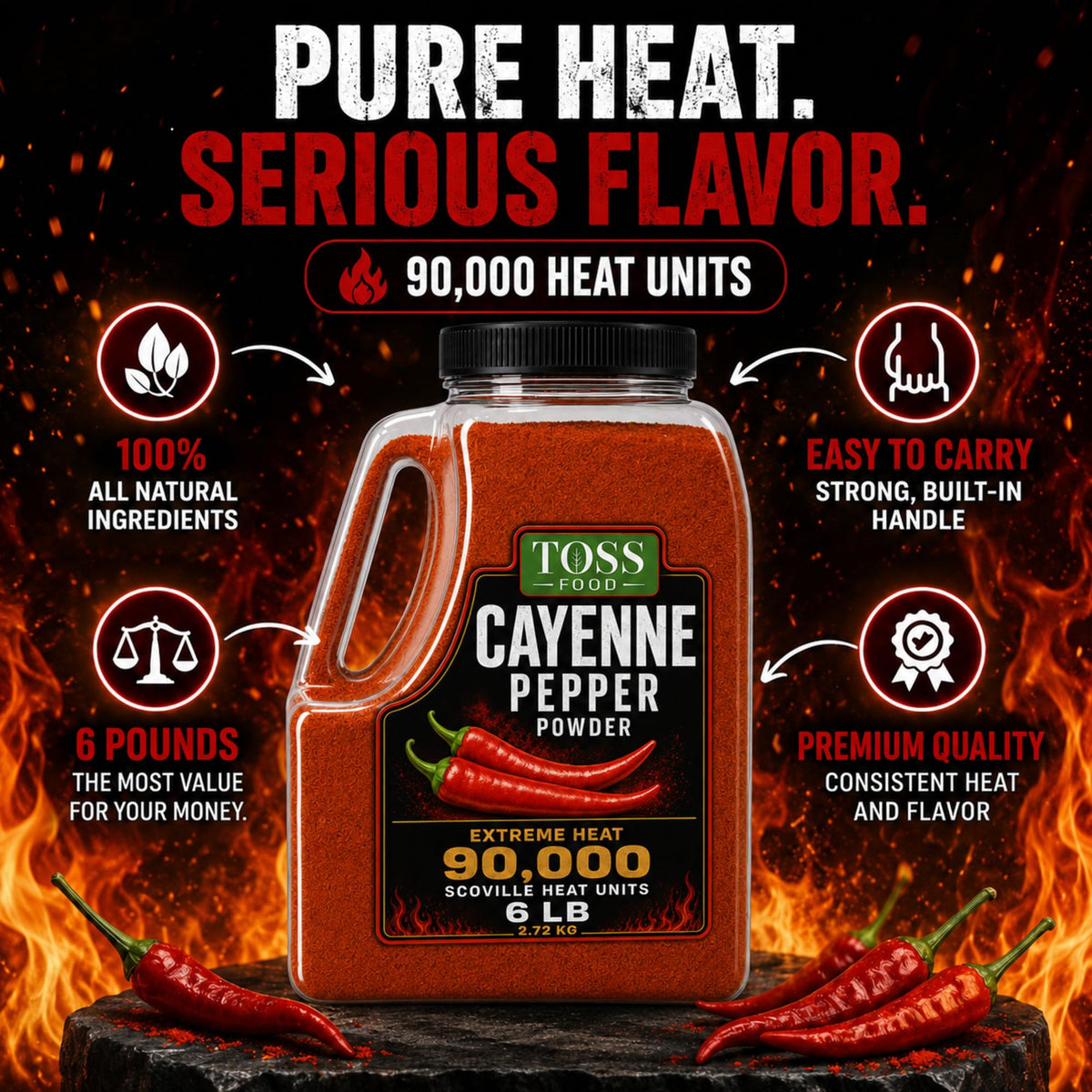 Cayenne Pepper Powder 90,000 Heat Units 6 LB P789