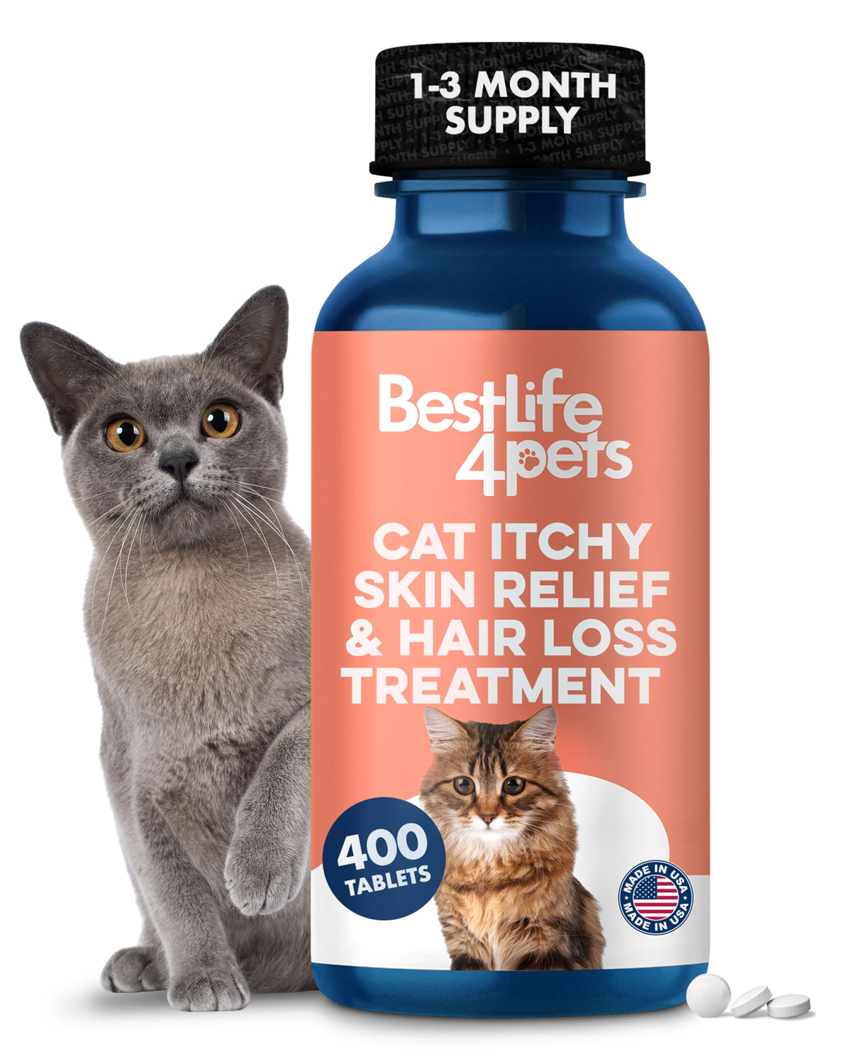 Cat Itchy Skin Relief & Hair Loss Treatment 400 Pills O8063