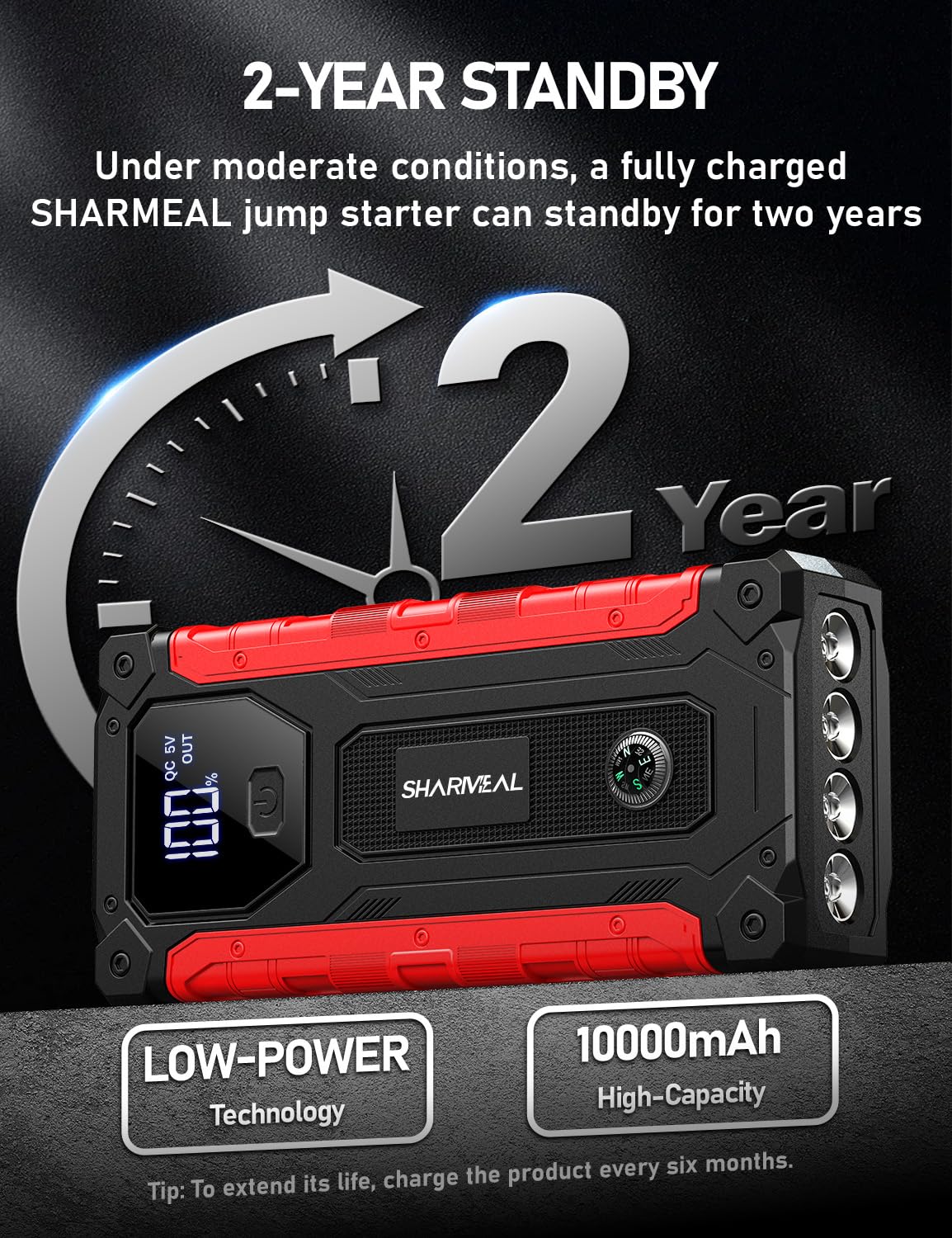 8000A 12V Portable Jump Starter with PD 30W Charger P751
