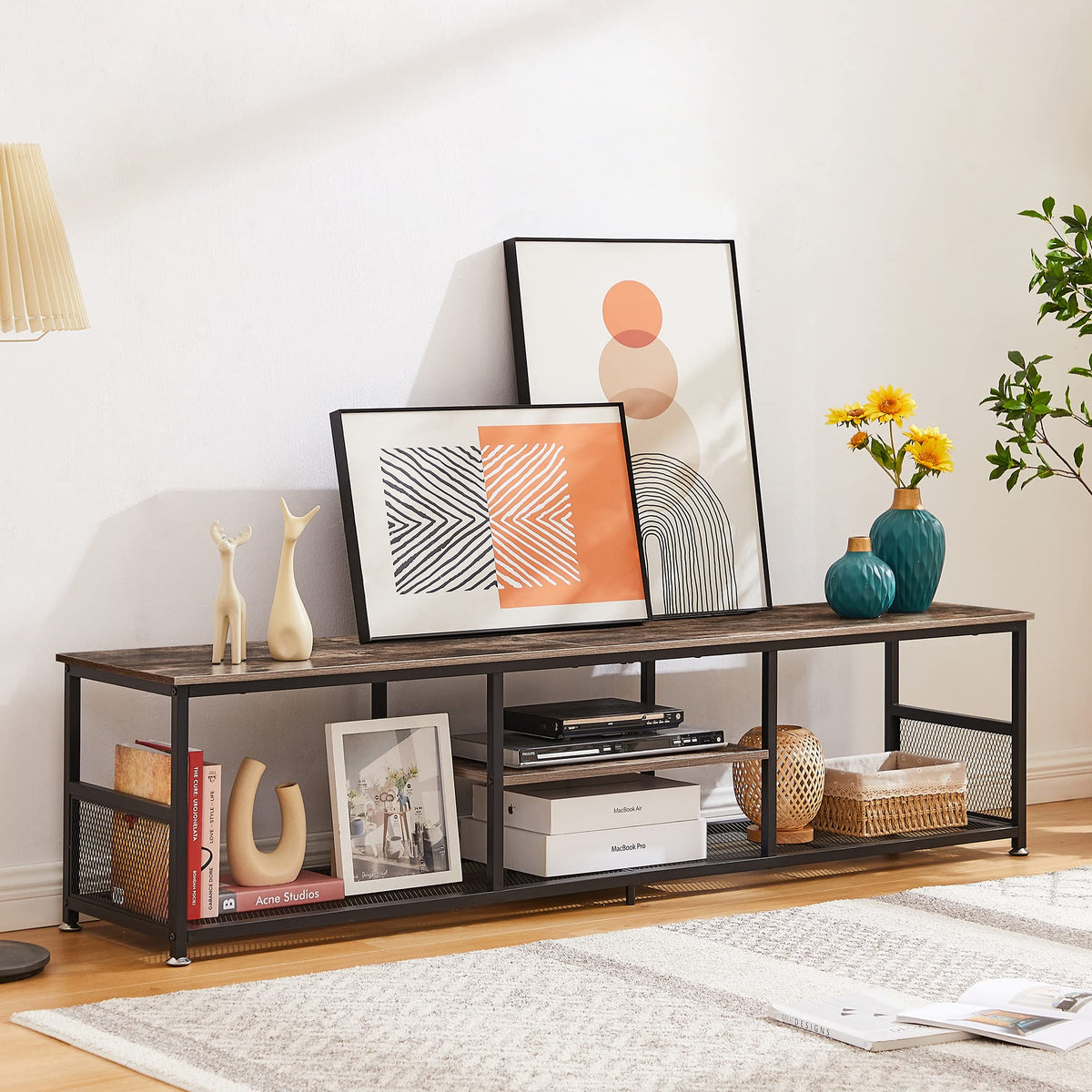 Brown 3 Tier TV Stand up to 80 Inch Y748340