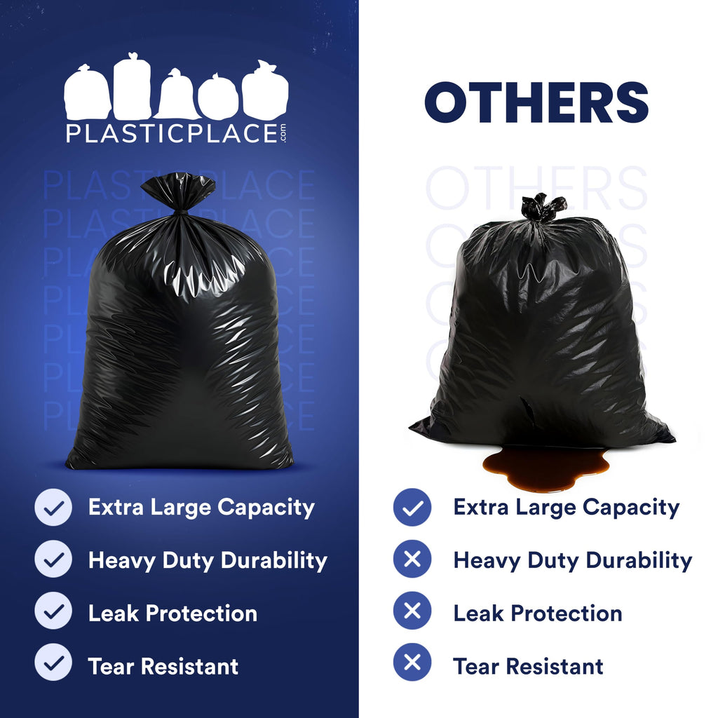 95-96 Gallon Heavy Duty Black Trash Bags P1150
