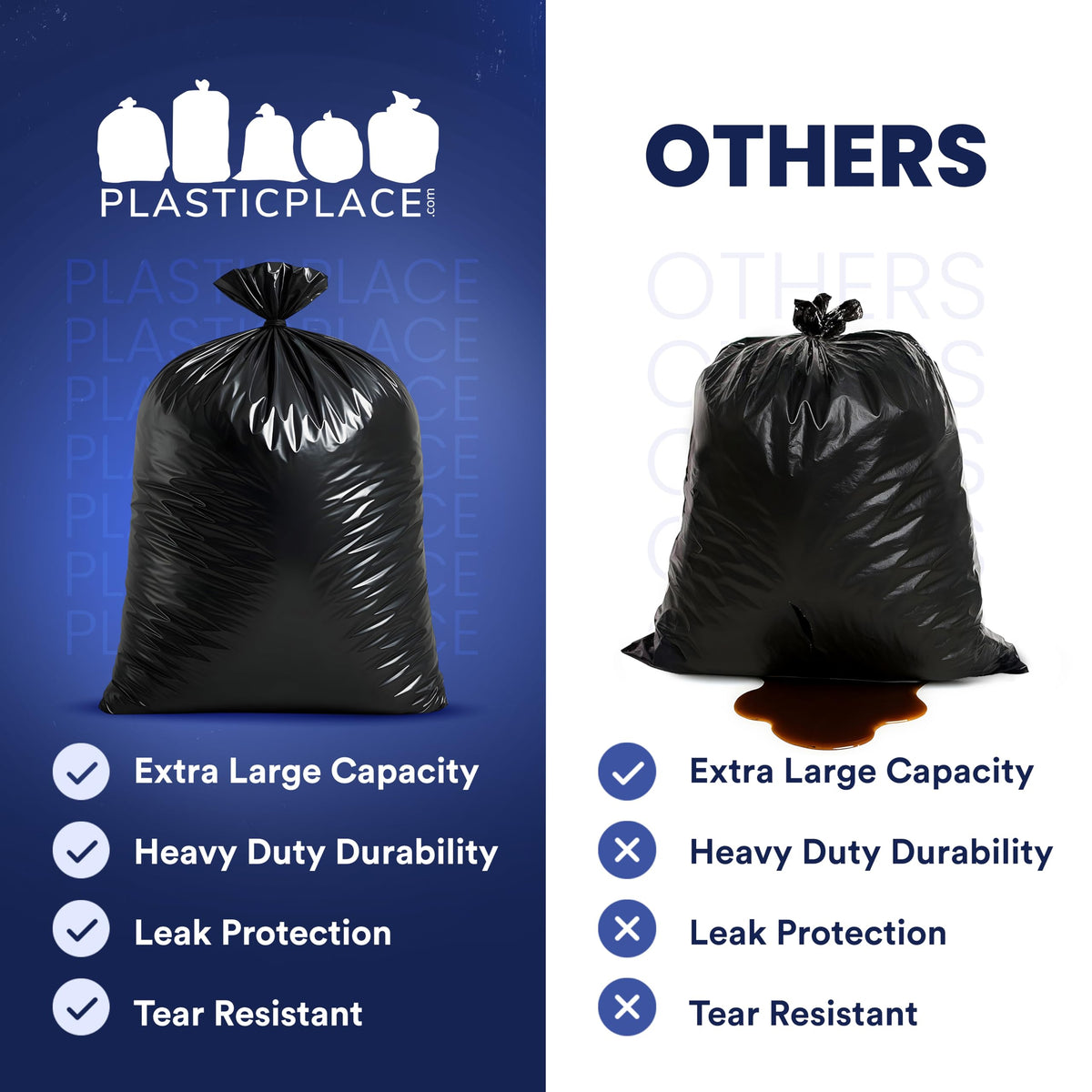 95-96 Gallon Heavy Duty Black Trash Bags P1150