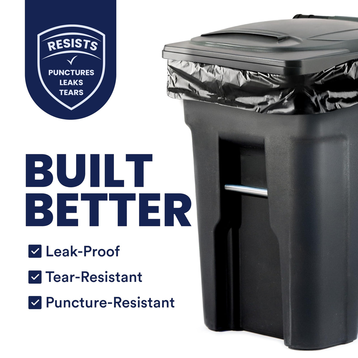 95-96 Gallon Heavy Duty Black Trash Bags P1150