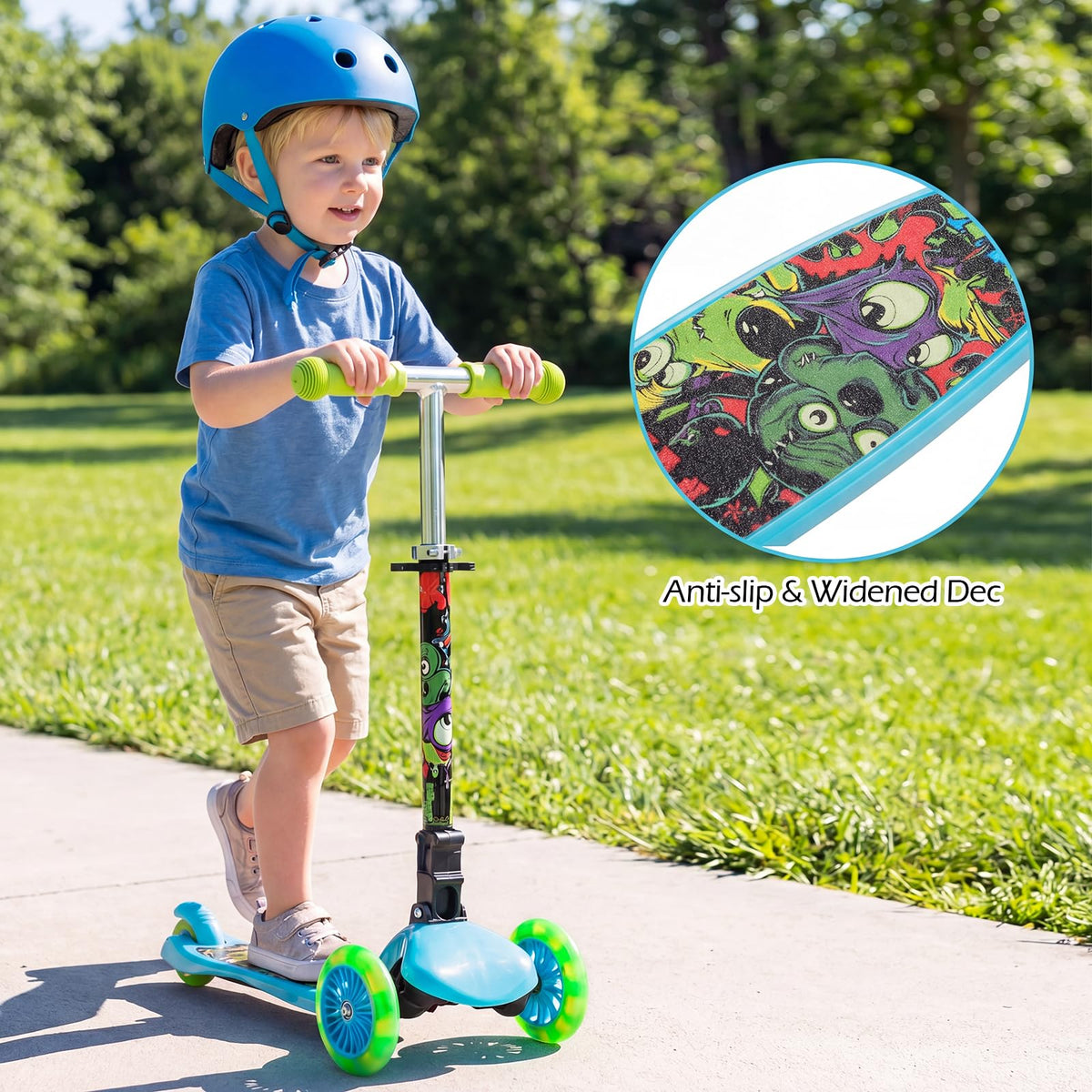 Kids 3-Wheel Kick Scooter with LED Front Wheels P2668