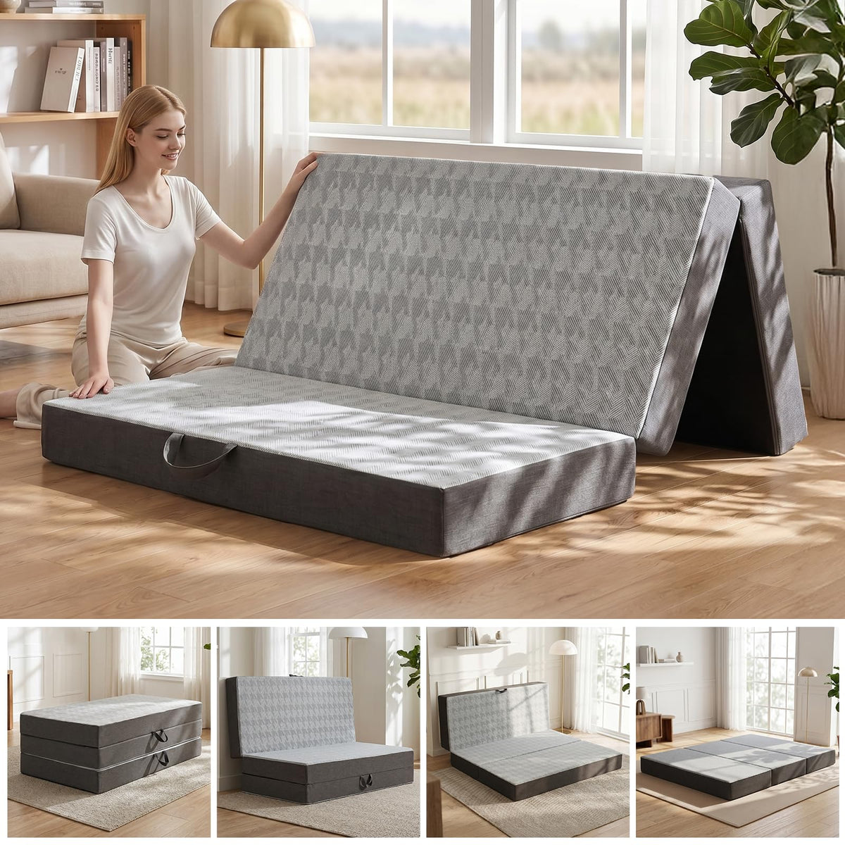 6" Trifold Full Size Memory Foam Mattress X8336