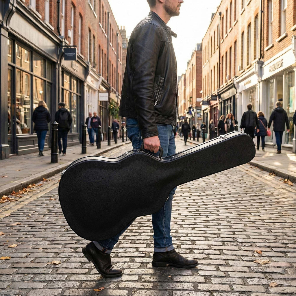 Black Acoustic Guitar Hardshell Case with Accessory Compartment U58425